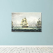 Toile HMS Victory sailing for the French line flanked by (Insitu (Plancher de Bois))