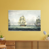 Toile HMS Victory sailing for the French line flanked by (Insitu(Salon))