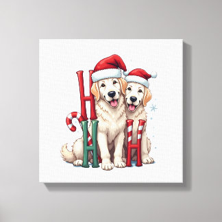 Toile Ho Ho Ho Grand Pyrenees Amoureux des Chiens Noël S