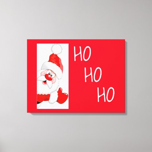 Toile Ho Ho Ho Waving Père Noël/Wrapped Canvas (Recto)