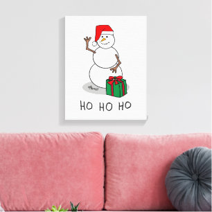 Toile Ho Ho Joyeux Noël Père Noël mignonne Snowman