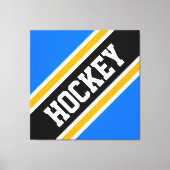 Toile HOCKEY Bright Bleu Noir Jaune Rayures de course (Recto)