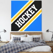 Toile HOCKEY Bright Bleu Noir Jaune Rayures de course (Insitu(Chambre))