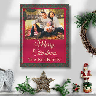 Toile Holly Berries Christmas