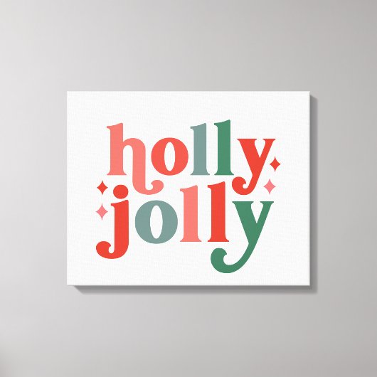 Toile Holly Jolly - Typographie des Fêtes Rétro (Recto)