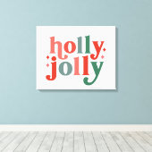 Toile Holly Jolly - Typographie des Fêtes Rétro (Insitu (Plancher de Bois))