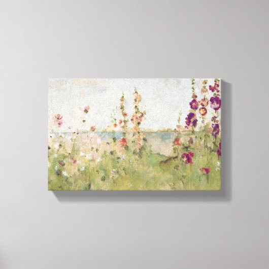Toile Hollyhocks au bord de la mer (Recto)