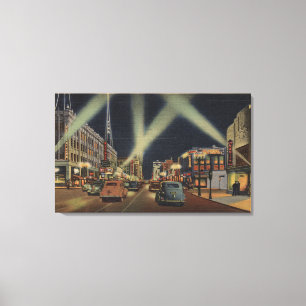 Toile Hollywood, vue de CANight de Blvd. de Hollywood