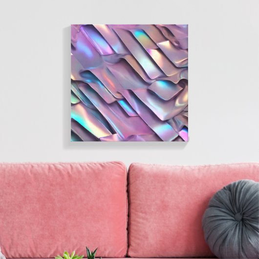 Toile Holographie abstraite/iridescente futuriste (Insitu(Salon))