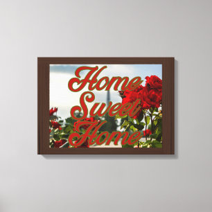 Toile Home Sweet Home Floral Wall Art