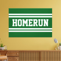 HOMERUN Vert Clair Blanc Été Rayures Baseball