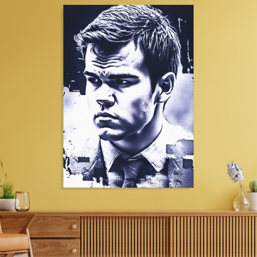 Toile Hommage captivant à une légende d'échecs - Carlsen (Insitu(Salon))