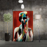 Toile Homme<br><div class="desc">Un portrait d'homme moderne,  élégant,  quasi abstrait.</div>