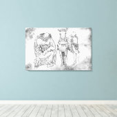 Toile Homme assis, Chevalier montant son cheval (Insitu (Plancher de Bois))