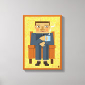 Toile Homme avec café - poster art moderne (Recto)