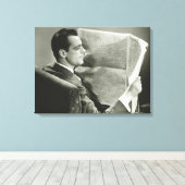 Toile Homme d'affaires lisant le journal (Insitu (Plancher de Bois))