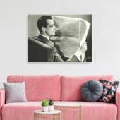 Toile Homme d'affaires lisant le journal (Insitu(Salon))