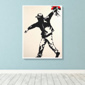 Toile Homme mystérieux aux fleurs (Insitu (Plancher de Bois))