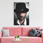 Toile Homme rétro fumeur (Insitu(Salon))