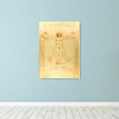 Toile Homme vitruvien par Leonardo Da Vinci (Insitu (Plancher de Bois))
