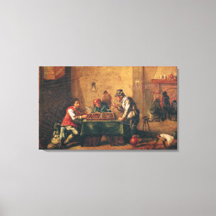 Toile Hommes jouant au backgammon dans une taverne