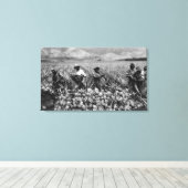 Toile Hommes noirs cueillant l'ananas à la récolte - (Insitu (Plancher de Bois))