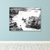 Toile Hommes pêchant à Celilo Falls Photographie (Insitu (Plancher de Bois))