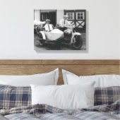 Toile Hommes sur la moto Harley Davidson avec Sidecar (Insitu(Chambre))
