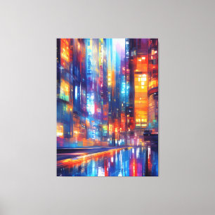 Toile Hong Kong Neon illumine la ville colorée