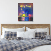 Toile Hong Kong nuit lumière ville skyline Voyage modern (Insitu(Chambre))