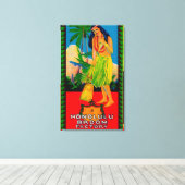 Toile Honolulu Handle de chambre LabelHonolulu, HI (Insitu (Plancher de Bois))