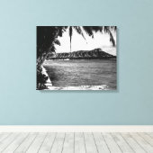Toile Honolulu, Hawaii - Vue de Diamond Head (Insitu (Plancher de Bois))