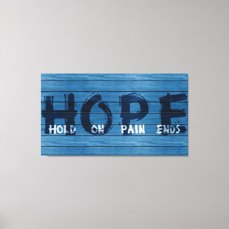 Toile HOPE-HOLD-ON-PAIN-ENDS-Blue-