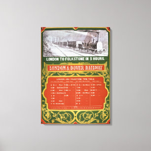 Toile Horaire tôt pour Londres au chemin de fer de