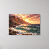 Toile Horizon côtier - Océan et pics 8K haute résolution (Recto)