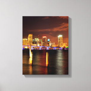 Toile Horizon de Miami la nuit, la Floride