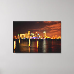 Toile Horizon de Miami la nuit, la Floride