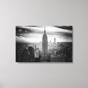 Toile Horizon de New York City noir et blanc