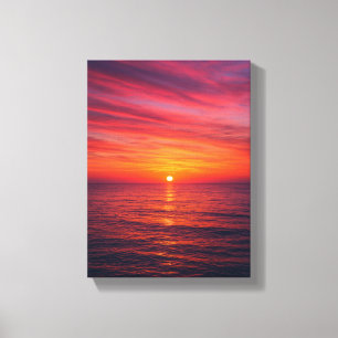 Toile Horizon Soleil Sur Mer Tranquille