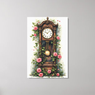 Toile Horloge à pendule Vintage Ivy Rose
