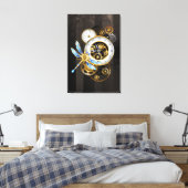 Toile Horloge à vapeur avec libellule mécanique (Insitu(Chambre))