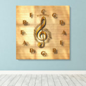 Toile Horloge Gold Treble Clef Avec Cercle De Cinquantiè (Insitu (Plancher de Bois))
