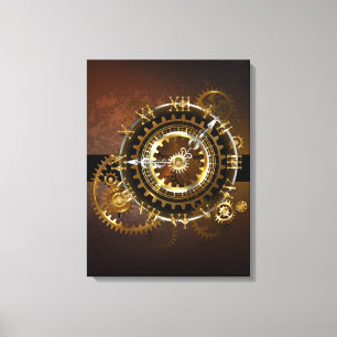 Toile Horloge Steampunk avec des engrenages anciens