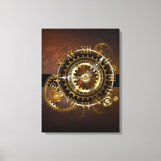 Toile Horloge Steampunk avec des engrenages anciens (Recto)