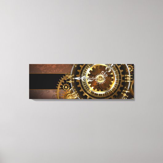 Toile Horloge Steampunk avec des engrenages anciens (Recto)