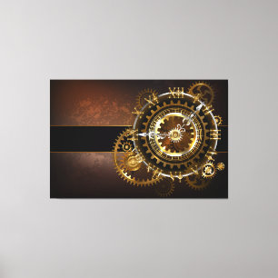 Toile Horloge Steampunk avec des engrenages anciens
