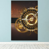 Toile Horloge Steampunk avec des engrenages anciens (Insitu (Plancher de Bois))