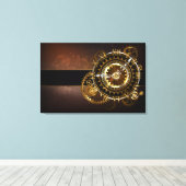 Toile Horloge Steampunk avec des engrenages anciens (Insitu (Plancher de Bois))