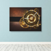 Toile Horloge Steampunk avec des engrenages anciens (Insitu (Plancher de Bois))