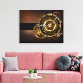 Toile Horloge Steampunk avec des engrenages anciens (Insitu(Salon))